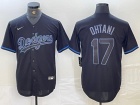 Los Angeles Dodgers #17 Shohei Ohtani Black Lights Out Cool Base Jersey