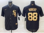 Chicago White Sox #88 Luis Robert Black Golden Cool Base Jersey