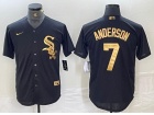 Chicago White Sox #7 Tim Anderson Black Golden Cool Base Jersey