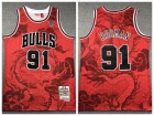 Chicago Bulls #91 Dennis Rodman Red Dragon Year Mitchell Ness Jersey