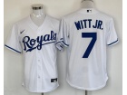 Nike Kansas City Royals #7 Bobby Witt Jr. White Cool Base Jerseys