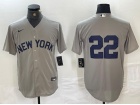 New York Yankees #22 Grey Field Of Dreams Cool Base Jersey