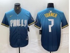 Philadelphia Phillies #7 Trea Turner Blue 2024 All Star Cool Base Jersey