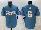 Texas Rangers #6 Josh Jung Baby Blue Cool Base Jersey