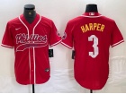 Philadelphia Phillies #3 Bryce Harper Red Fashion Cool Base Jersey