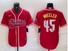 Philadelphia Phillies #45 Zack Wheeler Red Fashion Cool Base Jersey