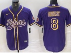 Los Angeles Lakers #8 Kobe Bryant Purple Baseball Jersey