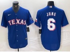 Texas Rangers #6 Josh Jung Blue Cool Base Jersey