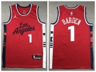 Los Angeles Clippers #1 James Harden Red 2024 Jersey