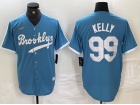 Los Angeles Dodgers #99 Joe Kelly Light Blue Alternate Cooperstown Collection Jersey