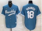 Los Angeles Dodgers #18 Yoshinobu Yamamoto Light Blue Alternate Cooperstown Collection Jersey