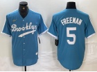 Los Angeles Dodgers #5 Freddie Freeman Light Blue Alternate Cooperstown Collection Jersey