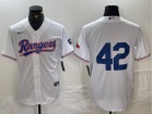 Texas Rangers #42 White Cool Base Jersey