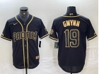 San Diego Padres #19 Tony Gwynn Black/Golden Cool Base Jersey