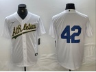 Oakland Athletics #42 White Cool Base Jersey