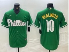 Philadelphia Phillies #10 J.T. Realmuto Green Fashion Cool Base Jersey