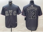 New York Mets #12 Francisco Lindor Black 2024 City Connect Jerseys