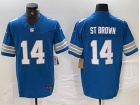 Detroit Lions #14 Amon-Ra St. Brown Blue Vapor F.U.S.E. Limited Jersey