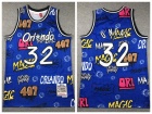 Orlando Magic #32 Shaquille O'Neal Blue Graffiti Jersey