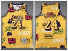 Los Angeles Lakers #24 Kobe Bryant Yellow Graffiti Jersey