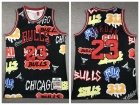 Chicago Bulls #23 Michael Jordan Black Graffiti Jersey