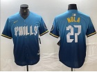 Philadelphia Phillies #27 Aaron Nola Blue 2024 City Cool Base Jersey