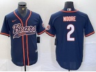 Chicago Bears #2 DJ Moore Blue Baseball Jersey