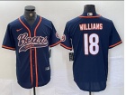 Chicago Bears #18 Caleb Williams Blue Baseball Jersey