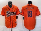 Chicago Bears #18 Caleb Williams Orange Baseball Jersey