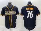 Pittsburgh Steelers #76 Troy Fautanu Black Baseball Jersey