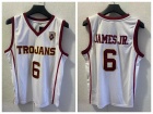 USC Trojans #6 Bronny James White Baksetball Jersey