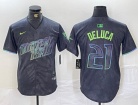 Nike Tampa Bay Rays #21 Jonny DeLuca Charcoal 2024 City Connect Jersey