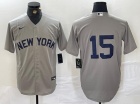 Nike New York Yankees #15 Grey Field Of Dreams Cool Base Jersey