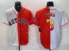 Houston Astros #3 Jeremy Pena White/Orange Golden Number Split Jersey