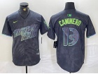 Nike Tampa Bay Rays #13 Junior Caminero Charcoal 2024 City Connect Jersey