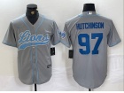 Detroit Lions #97 Aidan Hutchinson Grey F.U.S.E. Baseball Jersey