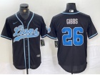 Detroit Lions #26 Jahmyr Gibbs Black F.U.S.E. Baseball Jersey