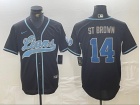 Detroit Lions #14 Amon-Ra St. Brown Black F.U.S.E. Baseball Jersey