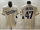 Minnesota Twins #47 Edouard Julien Cream Cool Base Jersey