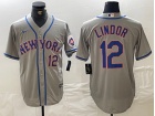 New York Mets #12 Francisco Lindor Grey Limited Player Jersey