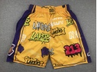 Los Angeles Lakers Yellow Graffiti Short