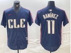 Cleveland Guardians #11 Jose Ramirez Navy Blue City Connect Cool Base Jersey