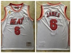 Miami Heat #6 Lebron James White Throwback Jersey