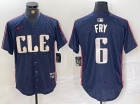 Cleveland Guardians #6 David Fry Navy Blue City Connect Cool Base Jersey