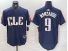 Cleveland Guardians #9 Kyle Manzardo Navy Blue City Connect Cool Base Jersey