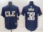 Cleveland Guardians #38 Steven Kwan Navy Blue City Connect Cool Base Jersey