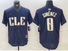 Cleveland Guardians #0 Andrés Giménez Navy Blue City Connect Cool Base Jersey