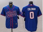 Buffalo Bills #0 Keon Coleman Blue Baseball Jersey