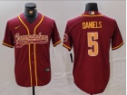 Washington Commanders #5 Jayden Daniels Red Baseball Jersey