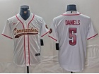 Washington Commanders #5 Jayden Daniels White Baseball Jersey